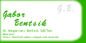 gabor bentsik business card